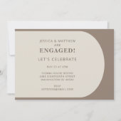 Modern minimalistisch kleurenblok bruin Verloving Kaart (Voorkant)