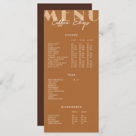 Modern minimalistisch Koffiewinkelmenu Menu