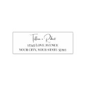 Modern minimalistisch koppel retour adres bruiloft zelfinktende stempel (Design)