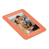 Modern minimalistisch koraal bespaart datum magneet (Rechterzijde)