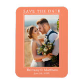 Modern minimalistisch koraal bespaart datum magneet (Verticaal)