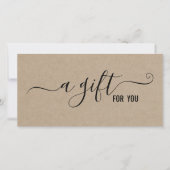 Modern minimalistisch Kraft Business Gift Certific (Voorkant)