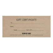 Modern minimalistisch Kraft Cadeaucertificaat Reclamekaart (Achterkant)