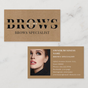 Modern minimalistisch   Kraft Rustic Stylish Scrip Visitekaartje