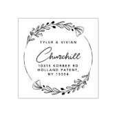 Modern minimalistisch kransscript retouradres 	rubberstempel (Afrduk)