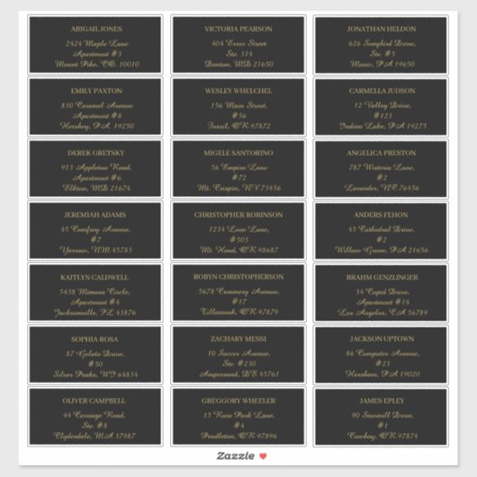 Modern minimalistisch | Label zwart Gastadres (Vel)