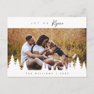 Modern minimalistisch, laten we ons verheugen, fam briefkaart