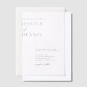 Modern minimalistisch legant script vellum uitnodigingen (Offset)