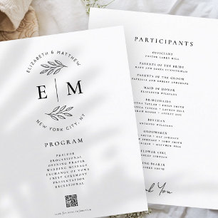 Modern minimalistisch legant Simple Wedding Progra