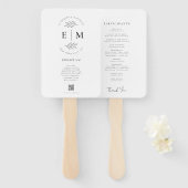 Modern minimalistisch legant Simple Wedding Progra Handwaaier (Voorkant en achterkant)