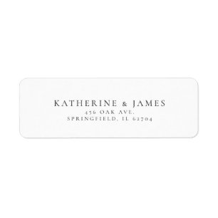 Modern minimalistisch legant Wedding Return-adres Etiket