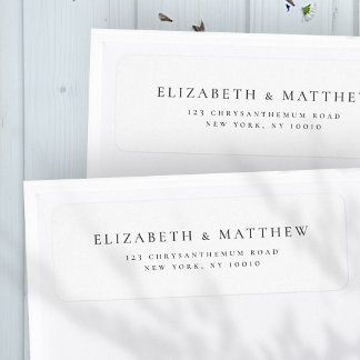 Modern minimalistisch legant Wedding Return-adres Etiket