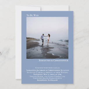 Modern minimalistisch lichtblauw eenvoudig fotohuw kaart