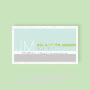 Modern Minimalistisch Lichtblauw Groen Grijs Visitekaartje
