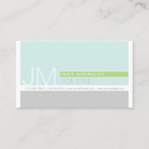 Modern Minimalistisch Lichtblauw Groen Grijs Visitekaartje