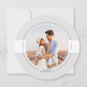 Modern minimalistisch lichtgrijs Save the Date Fot