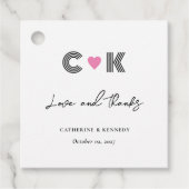 Modern & Minimalistisch 'Liefde en Bedankt' Bruilo Bedankjes Labels (Voorkant)