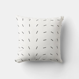 Modern minimalistisch lijnpatroon Zwart-wit Geo Kussen
