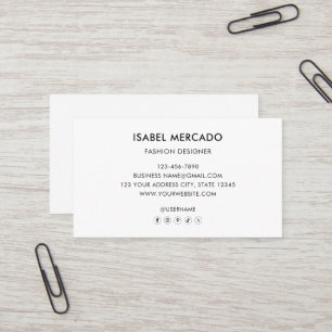 Modern Minimalistisch Logo Zwart & Wit Klasse Visitekaartje