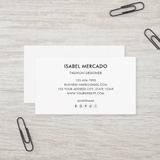 Modern Minimalistisch Logo Zwart & Wit Klasse Visitekaartje