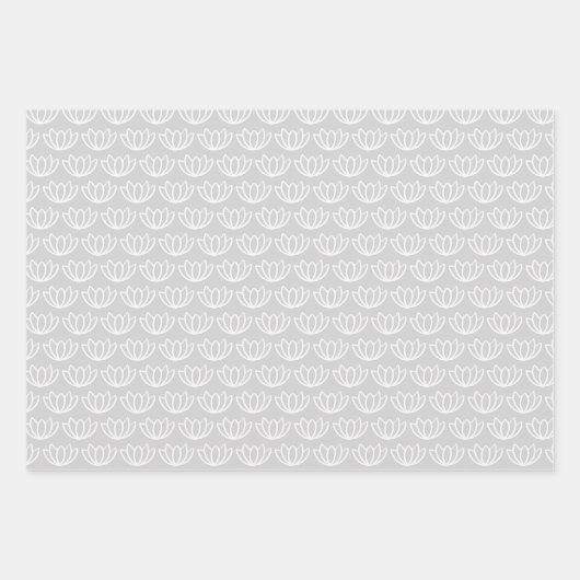 Modern minimalistisch Lotus Flower Pattern Inpakpapier Vel (Voorkant 2)