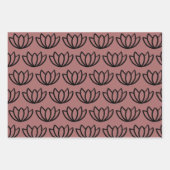 Modern minimalistisch Lotus Flower Pattern Inpakpapier Vel (Voorkant)
