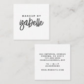 Modern minimalistisch make-up artist script vierkante visitekaartje (Voorkant / Achterkant)