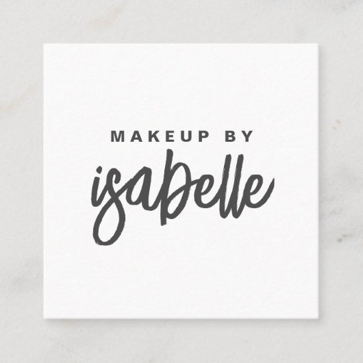 Modern minimalistisch make-up artist script vierkante visitekaartje (Voorkant)