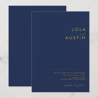 Modern minimalistisch marineblauw | Casual gouden