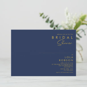 Modern minimalistisch marineblauw   Goud Vrijgezel Kaart