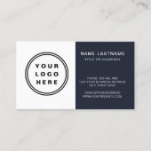 Modern minimalistisch marineblauw visitekaartje (Voorkant)