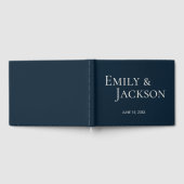 Modern minimalistisch marinebruin huwelijk gastenboek (Volledig)