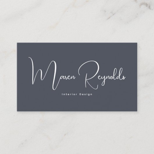 Modern minimalistisch marinescript visitekaartje (Voorkant)
