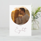 Modern Minimalistisch Mauve Script Tabel Nummer Kaart (Staand voorkant)