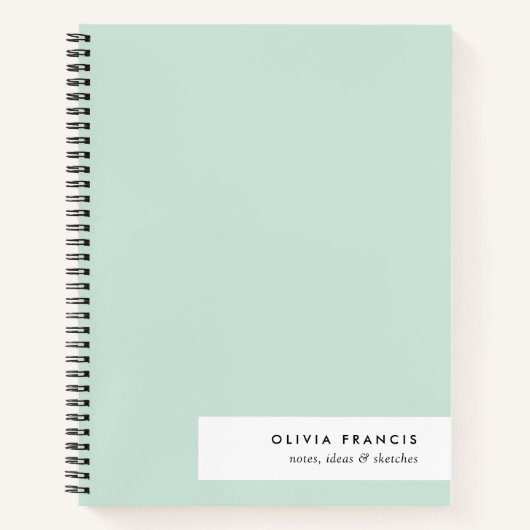 Modern minimalistisch mint Green Pastel Notitieboek (Voorkant)