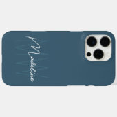 Modern minimalistisch monogram blauw Case-Mate iPhone case (Achterkant (horizontaal))