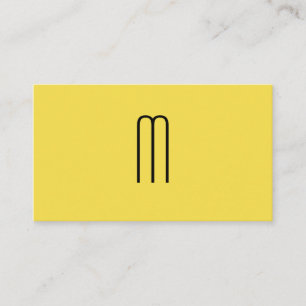 Modern minimalistisch monogram geel visitekaartje