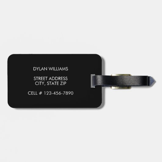 Modern minimalistisch monogram Initiaal en naam Bagagelabel (Achterkant horizontaal)