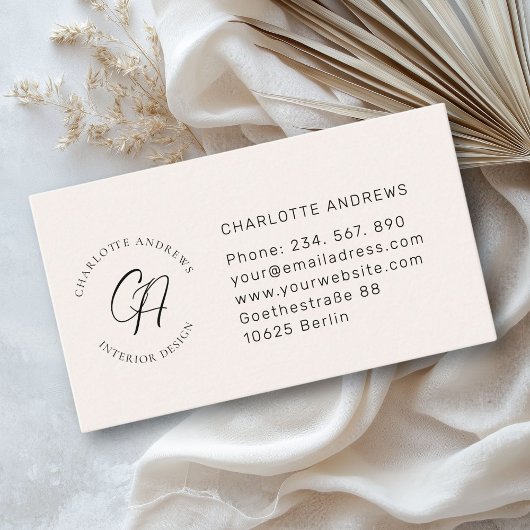 Modern, minimalistisch, monogram, logo, cirkel, be visitekaartje