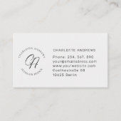 Modern, minimalistisch, monogram, logo, cirkel, gr visitekaartje (Voorkant)