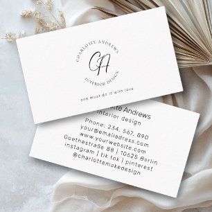 Modern, minimalistisch, monogram, logo cirkel visitekaartje