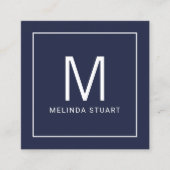 Modern minimalistisch monogram met Qr Code Square Vierkante Visitekaartje (Voorkant)