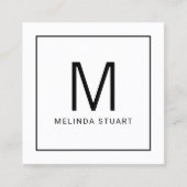 Modern minimalistisch monogram met Qr-code Vierkante Visitekaartje (Voorkant)
