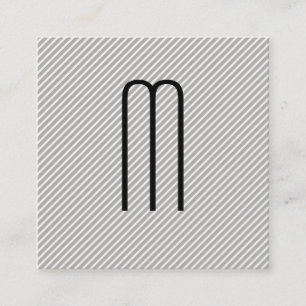 Modern minimalistisch monogram met strepes vierkante visitekaartje