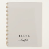 Modern Minimalistisch Monogram Neutraal Script Planner (Voorkant)