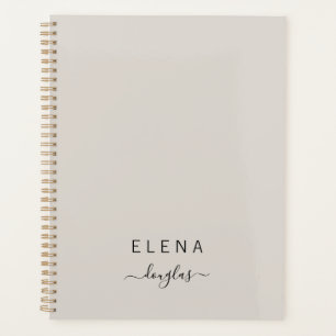 Modern Minimalistisch Monogram Neutraal Script Planner
