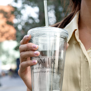 Modern minimalistisch monogram of Logo Business to Acryl Drinkbeker