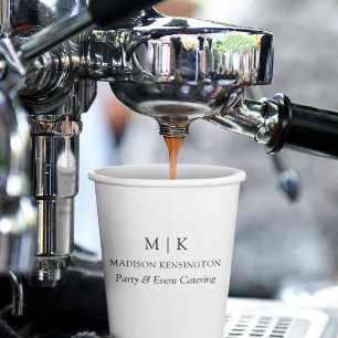 Modern minimalistisch monogram of Logo Business to Papieren Bekers