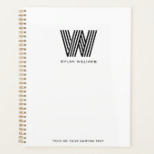 Modern minimalistisch monogram op maat wit planner (Voorkant)