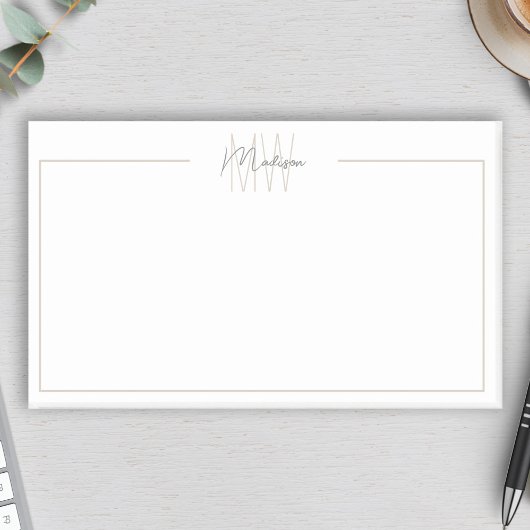 Modern minimalistisch monogram post-it® notes